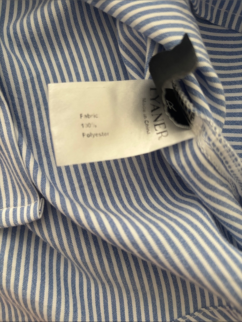 Women’s Light Blue Pinstripe Bow-Tie Button Down Shirt - Picture 6 of 6